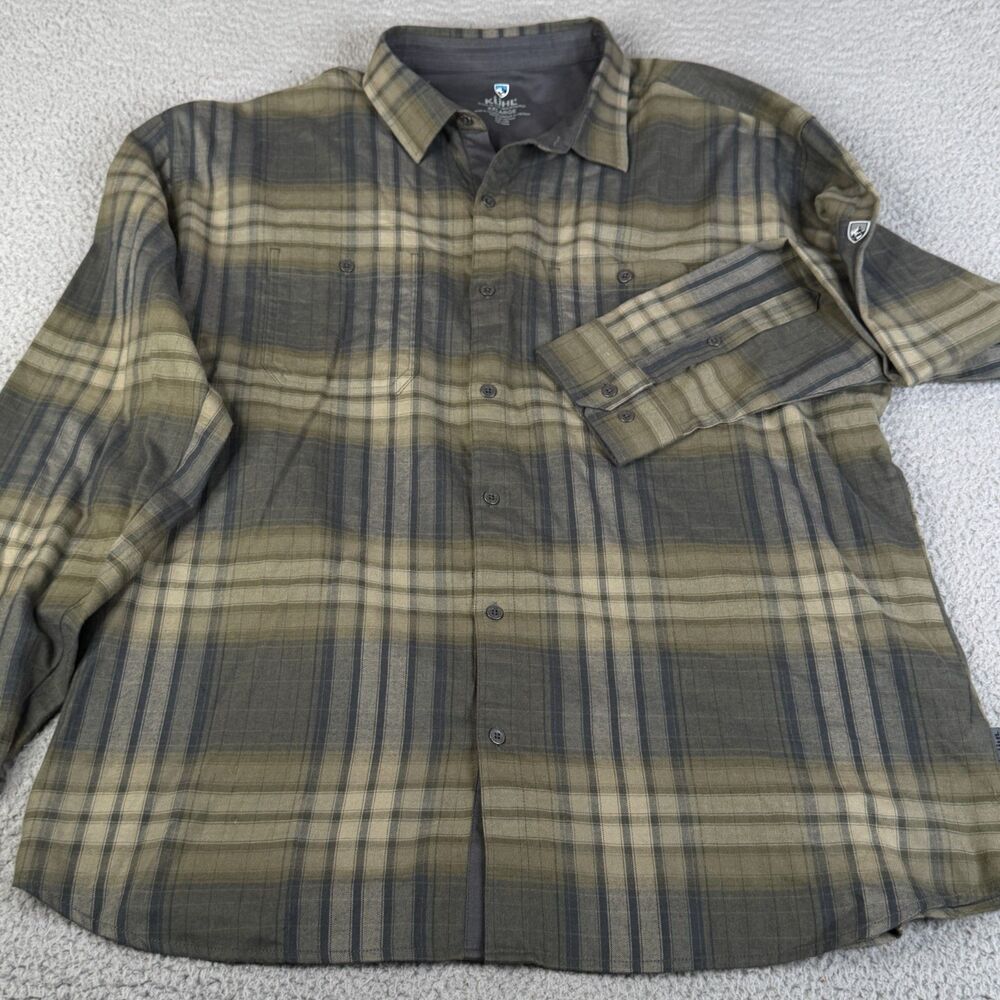 KUHL Fugitive Flannel Shirt Mens XXL Plaid Long Sleeve Button Up  Workwear 7202